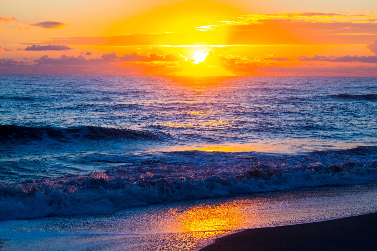 sunset over satellite beach