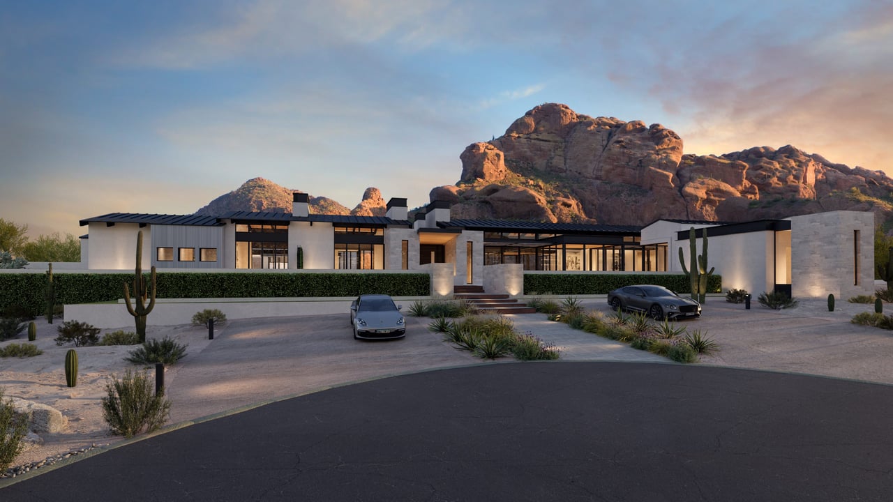 Contemporary modern residence at base of Camelback Mountain