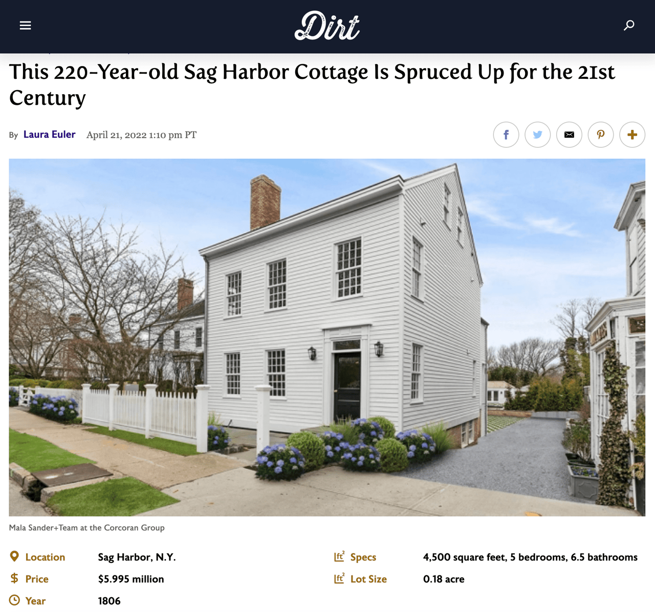 This 220-Year-old Sag Harbor Cottage Is Spruced Up for the 21st Century