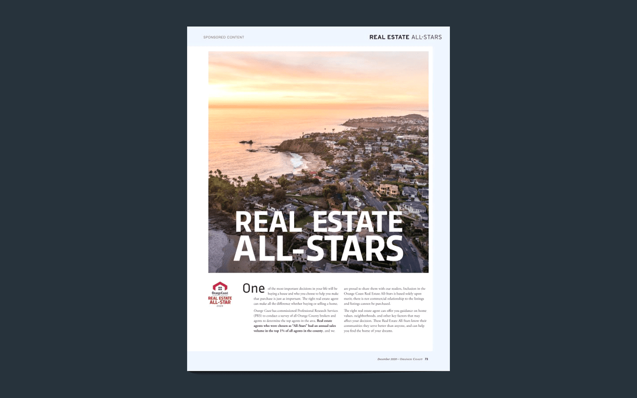 Chris Kwon joins the list of Orange County's Real Estate All-Stars in 2020.