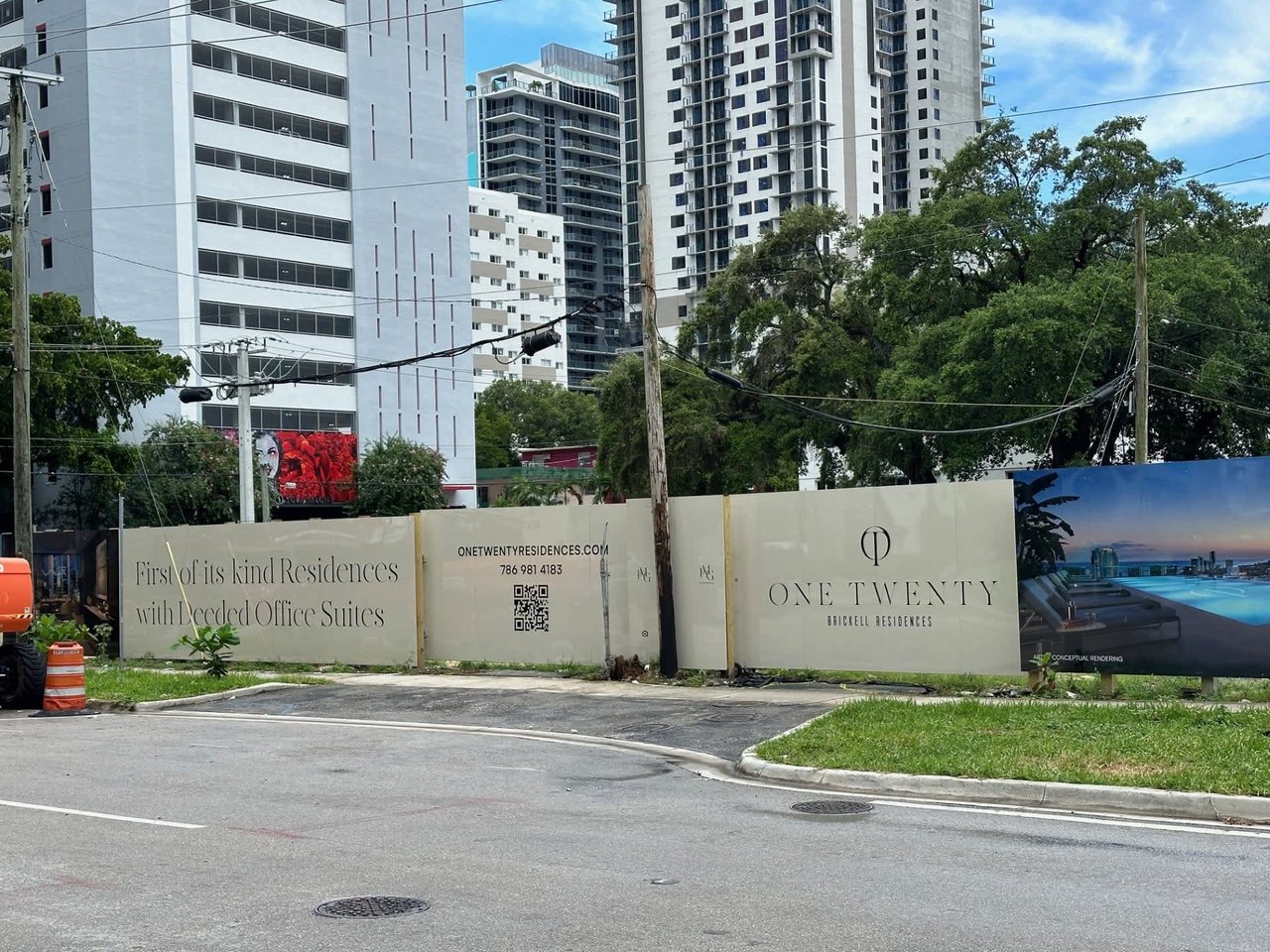 July 2024 - Signage has been installed at the Brickell site where a 34-story tower is planned.