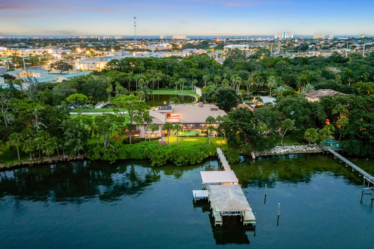 aerial view of 3950 N Riverside Dr, Indialantic, Florida