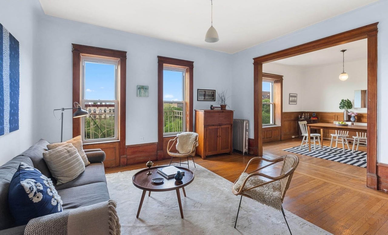 Crown Heights Walkup With Two Bedrooms, Well-Preserved Woodwork Close to Museum Asks $750K