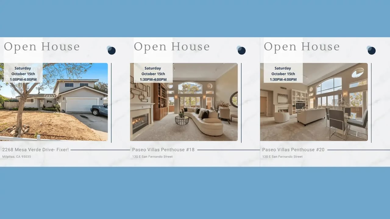 Saturday Open Houses in the South Bay!