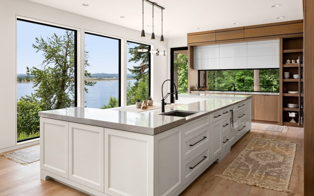 maine vacation rentals coastal kitchen view