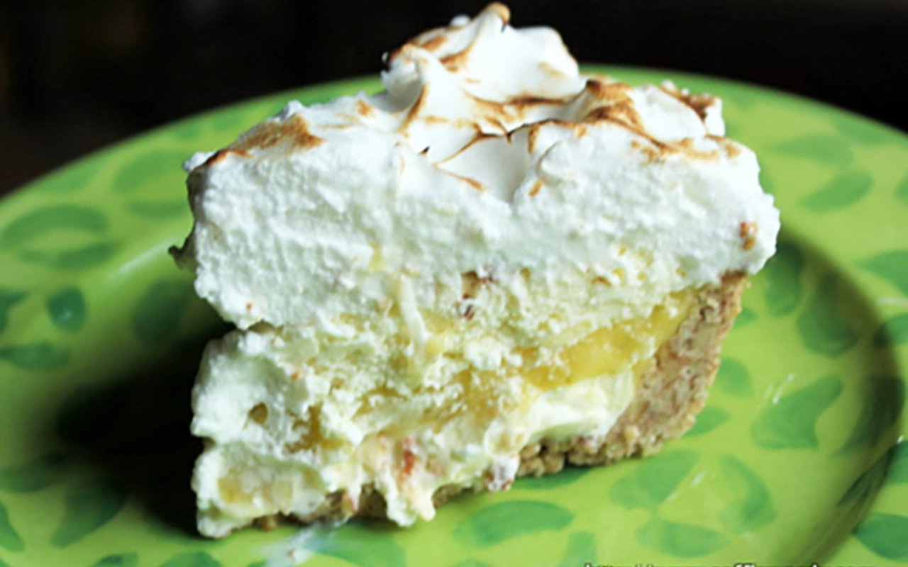 Lime Meringue Pineapple-Coconut Ice Cream Pie