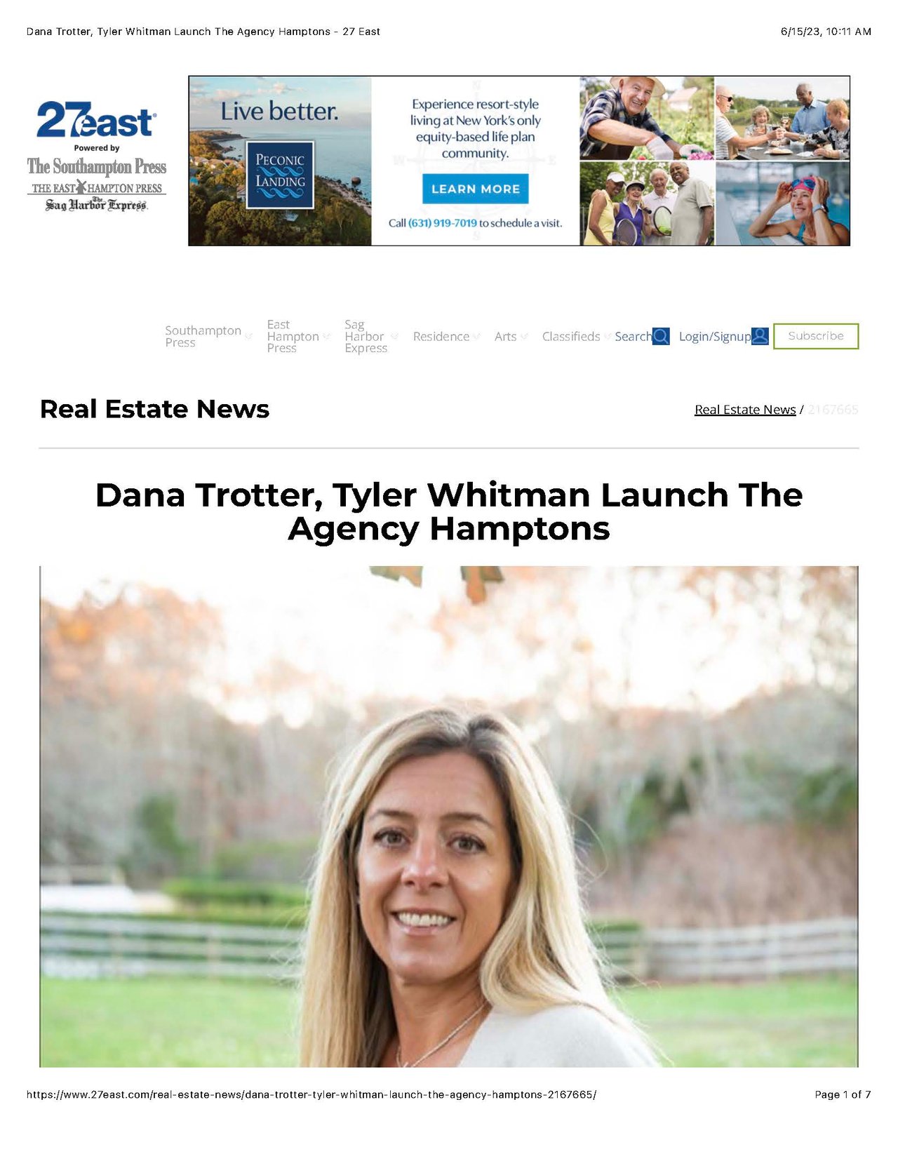 Dana Trotter, Tyler Whitman Launch The Agency Hamptons