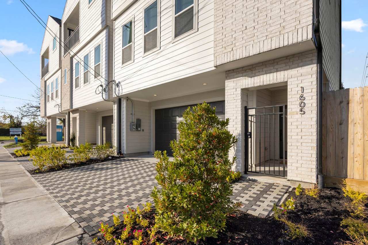 driveway of new townhomes