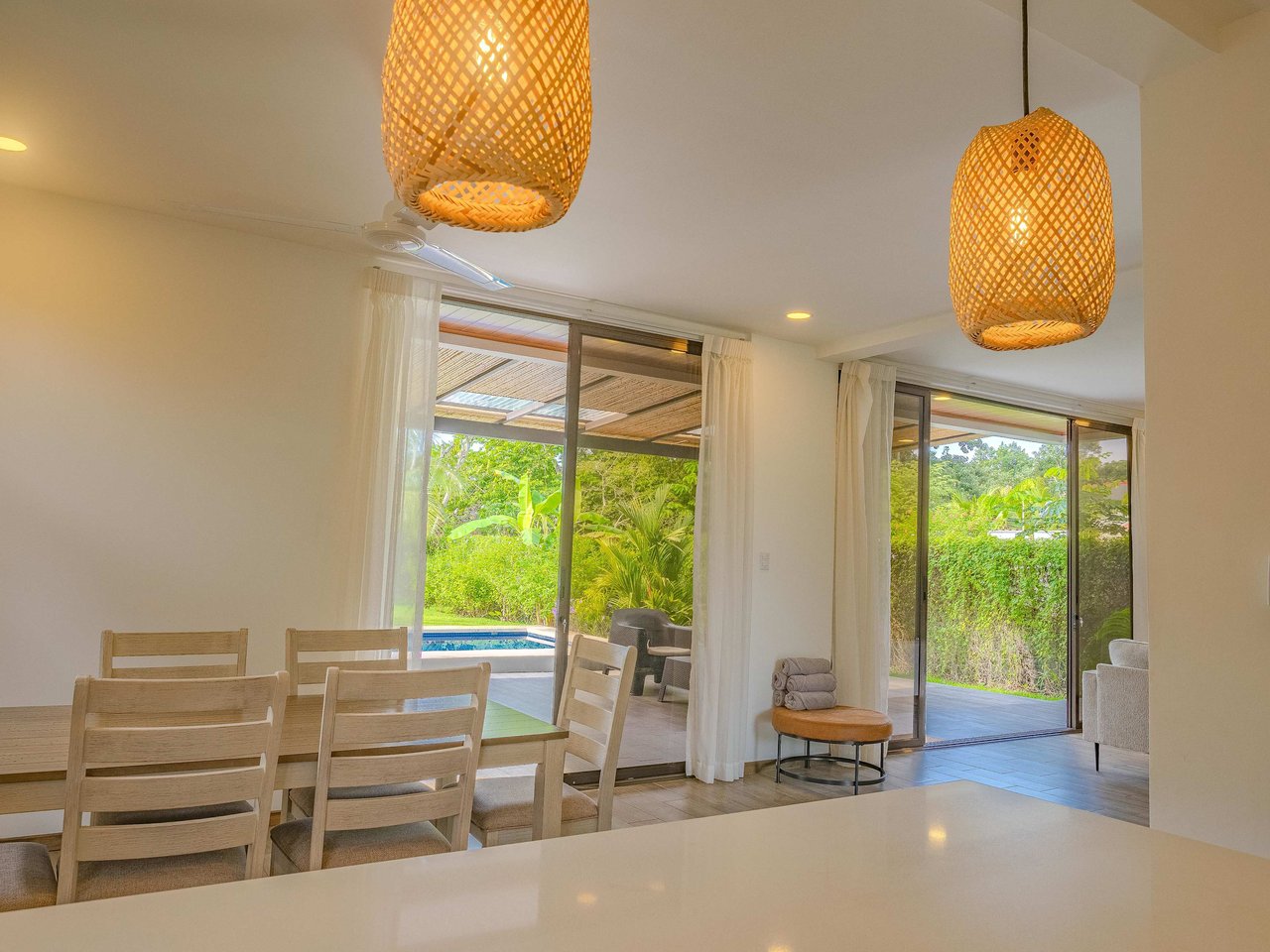 A 3-bedroom home – literally bordering Marino Ballena National Park – but mere steps away from cafes, restaurants, and amenities of the tourist mecca Uvita!