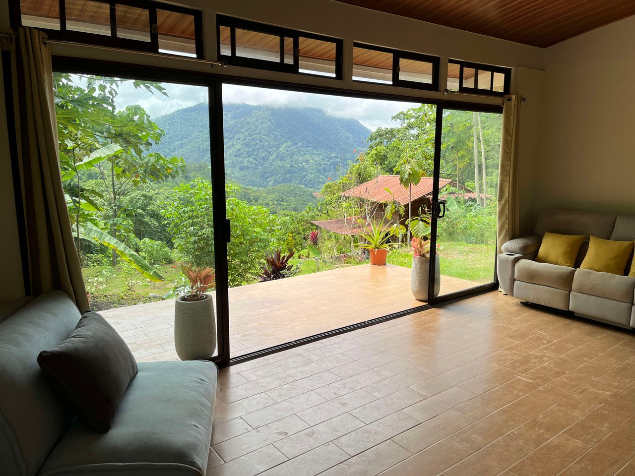 Costa Azul 120-degree Mountain View House With Costarican Wooden House as Lagniappe.