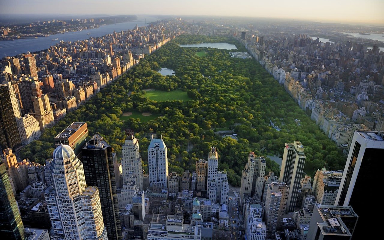 An aerial view of Central Park in New York City