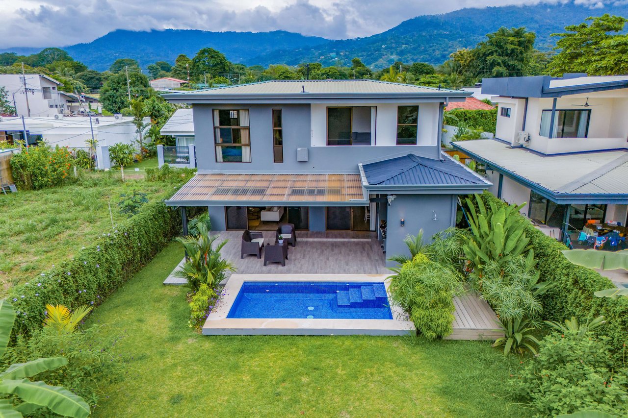 A 3-bedroom home – literally bordering Marino Ballena National Park – but mere steps away from cafes, restaurants, and amenities of the tourist mecca Uvita!