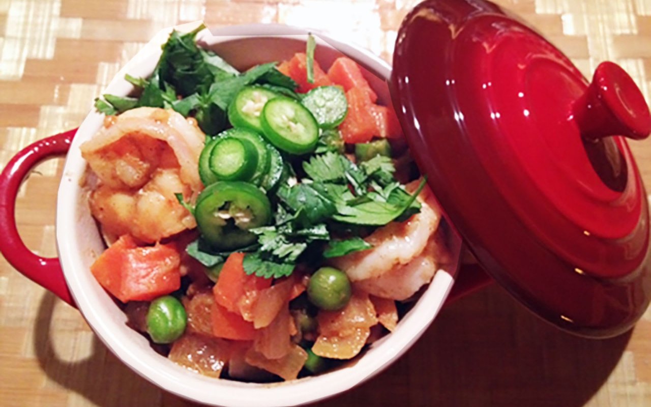 Bombay Shrimp Curry With Coconut Rice