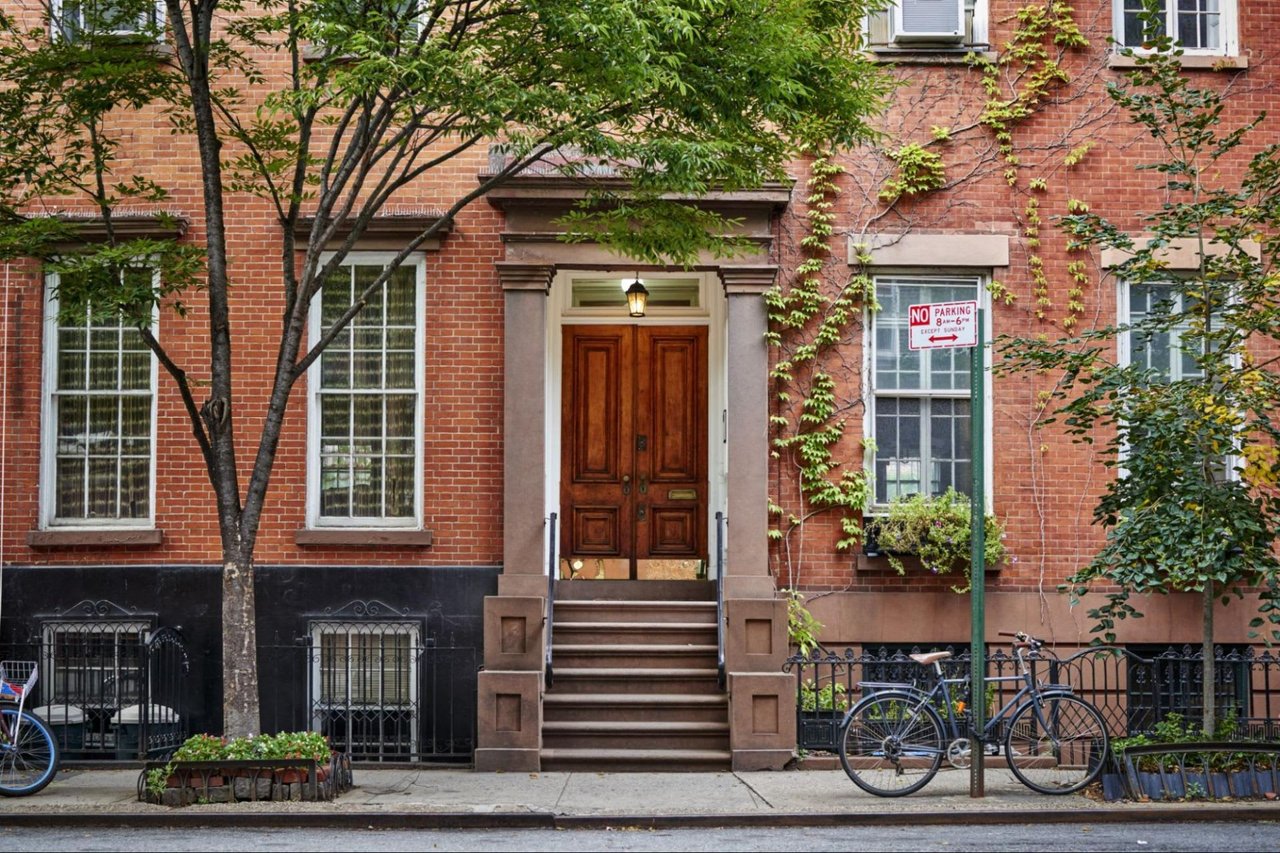  A charming row of attached brick townhouses