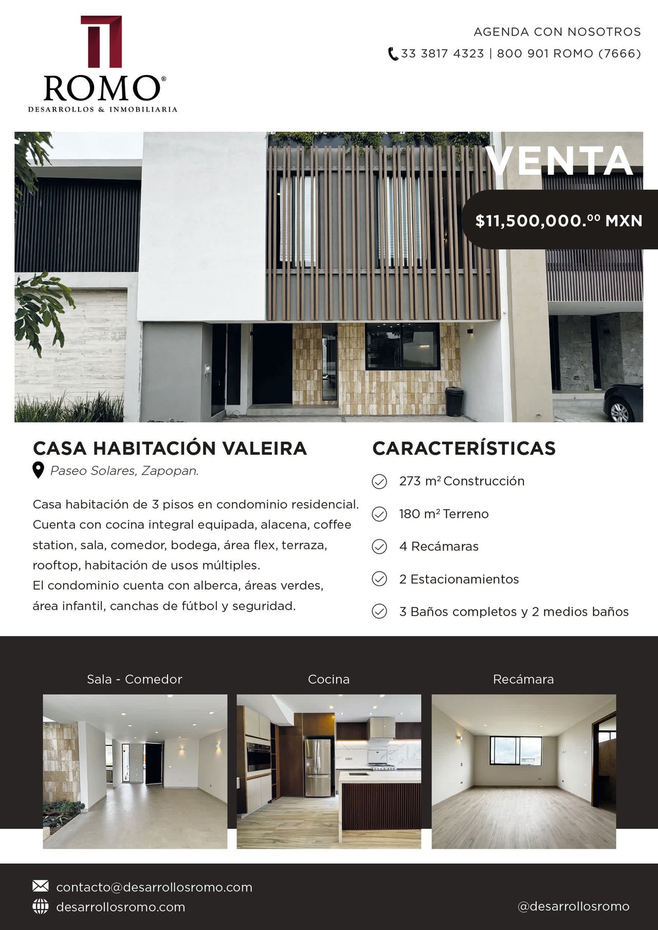 Casa a estrenar en Venta Condo Valeira $11'500,000.00 MN