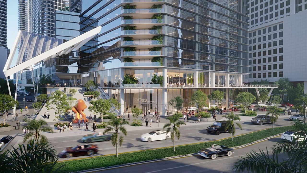 Construction persists on One Brickell City Centre, poised to become the tallest commercial building in Florida (Dec 2023)