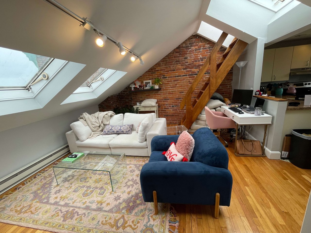 Unique Penthouse 1 bed w/ 2 Decks, exposed brick and laundry in unit! 