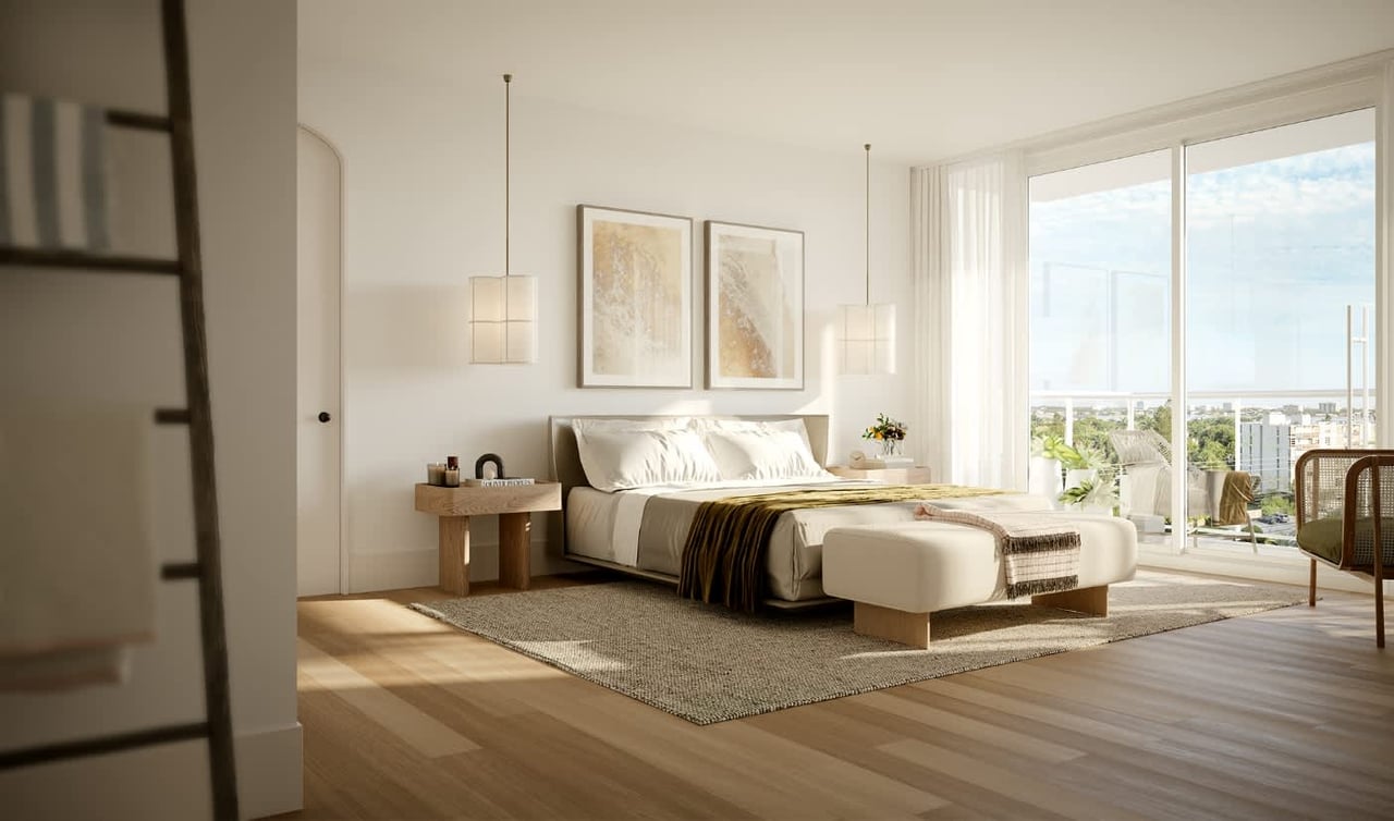 luxury condo bedroom at the well residences