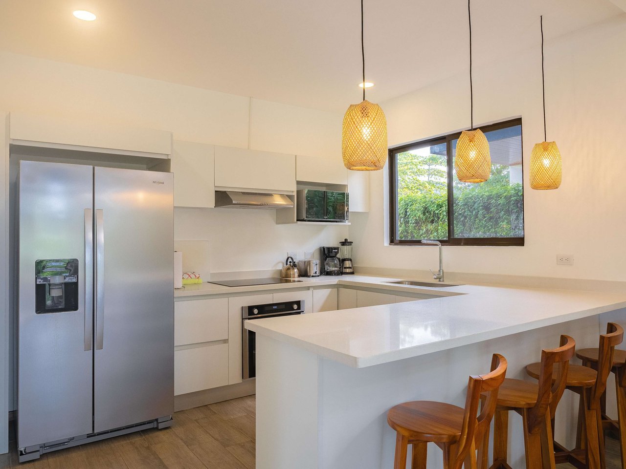 A 3-bedroom home – literally bordering Marino Ballena National Park – but mere steps away from cafes, restaurants, and amenities of the tourist mecca Uvita!