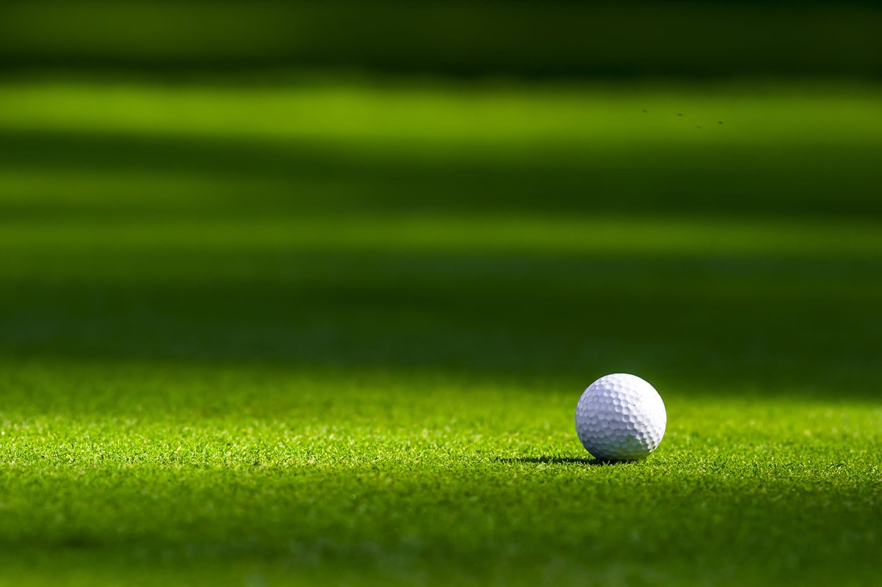 a golf ball on a putting green in Suntree, FL