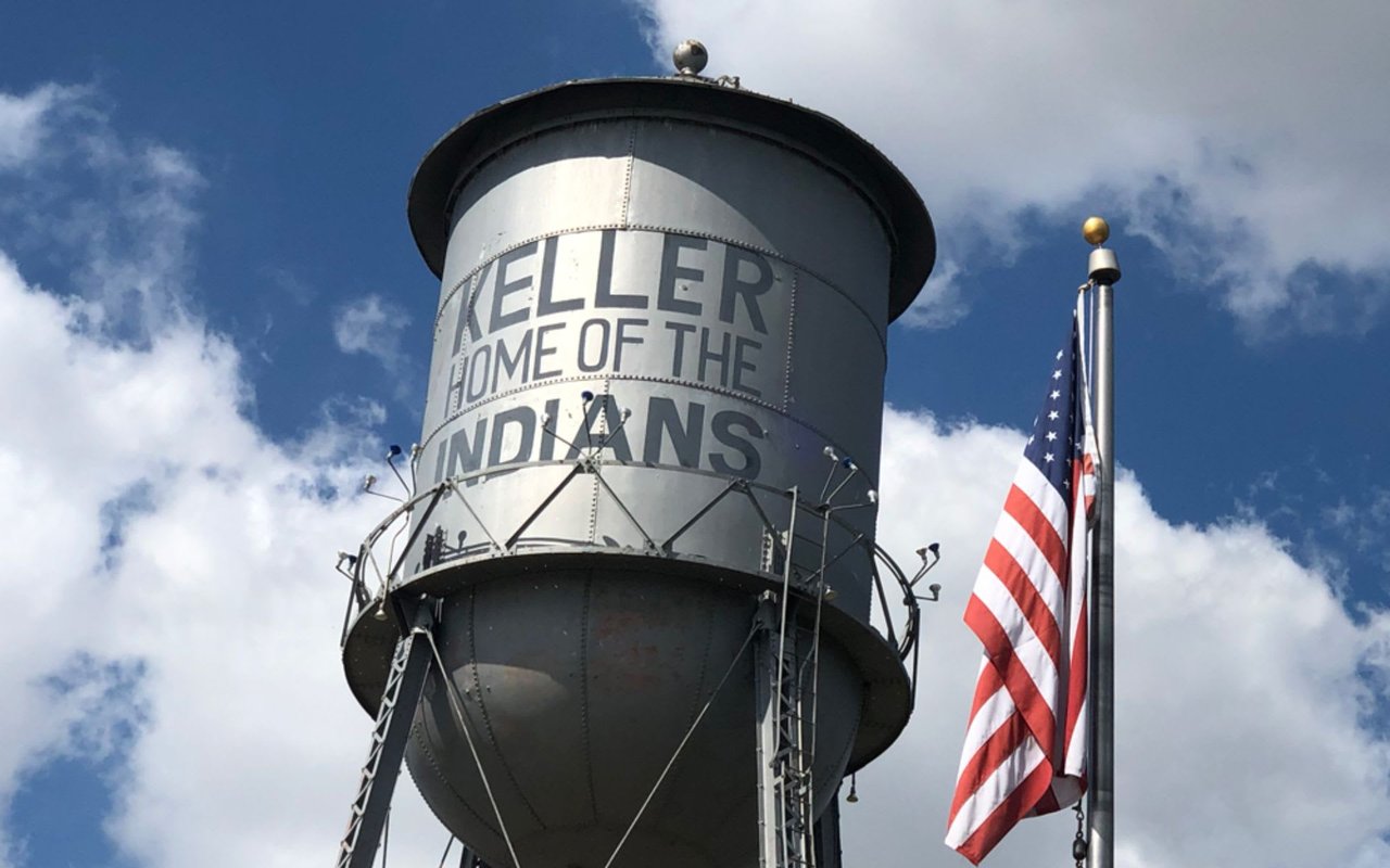 The notable water tower in Keller, Texas.