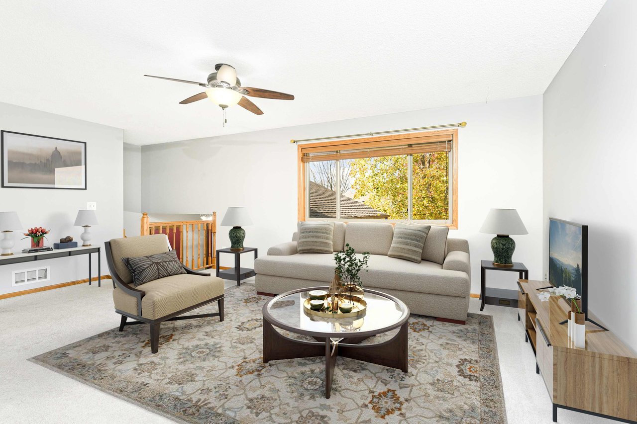living room in a Twin Cities MN home sold by A Good Life Group real estate team 