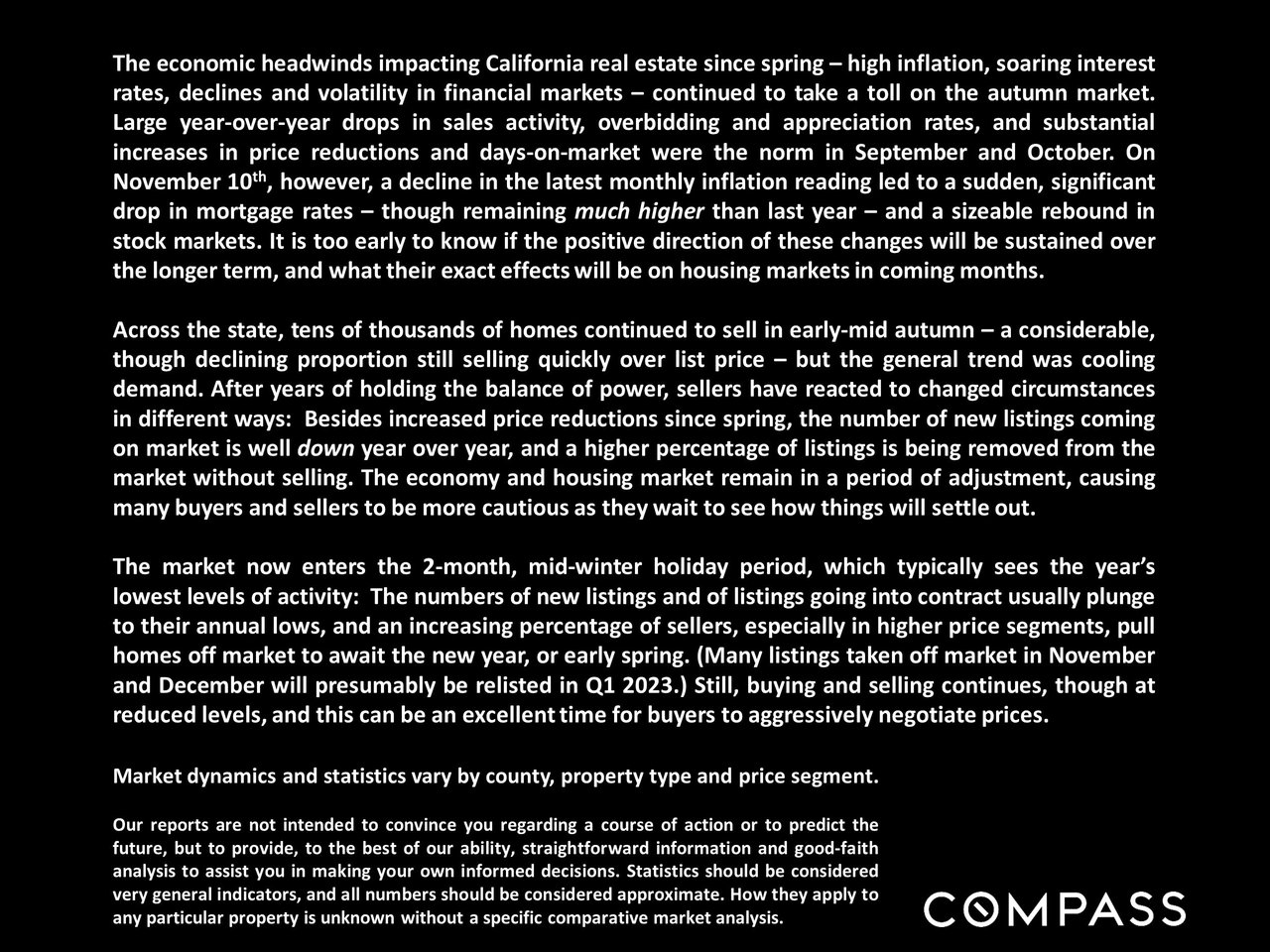 The California Real Estate Market Autumn Report