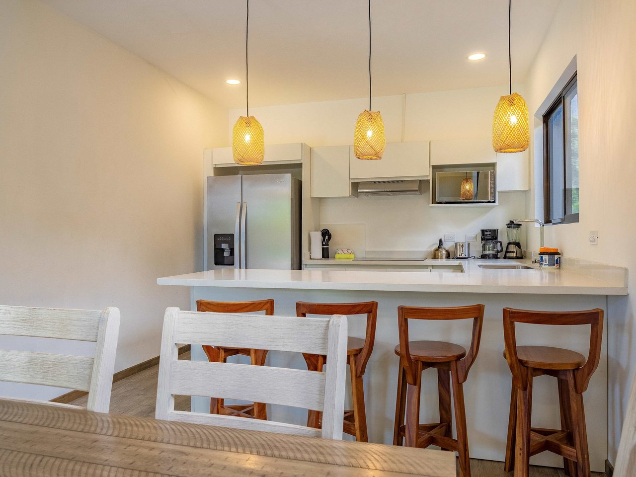 A 3-bedroom home – literally bordering Marino Ballena National Park – but mere steps away from cafes, restaurants, and amenities of the tourist mecca Uvita!