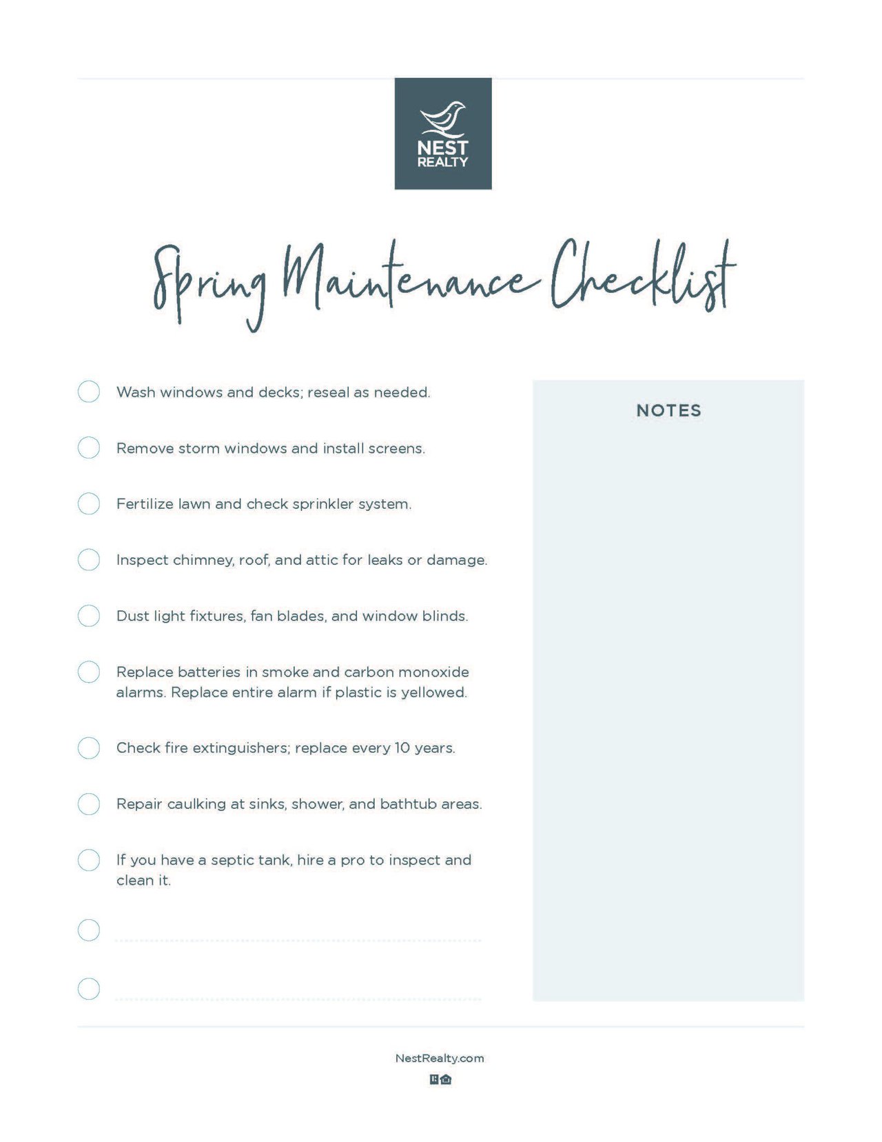 Spring Maintenance Checklist