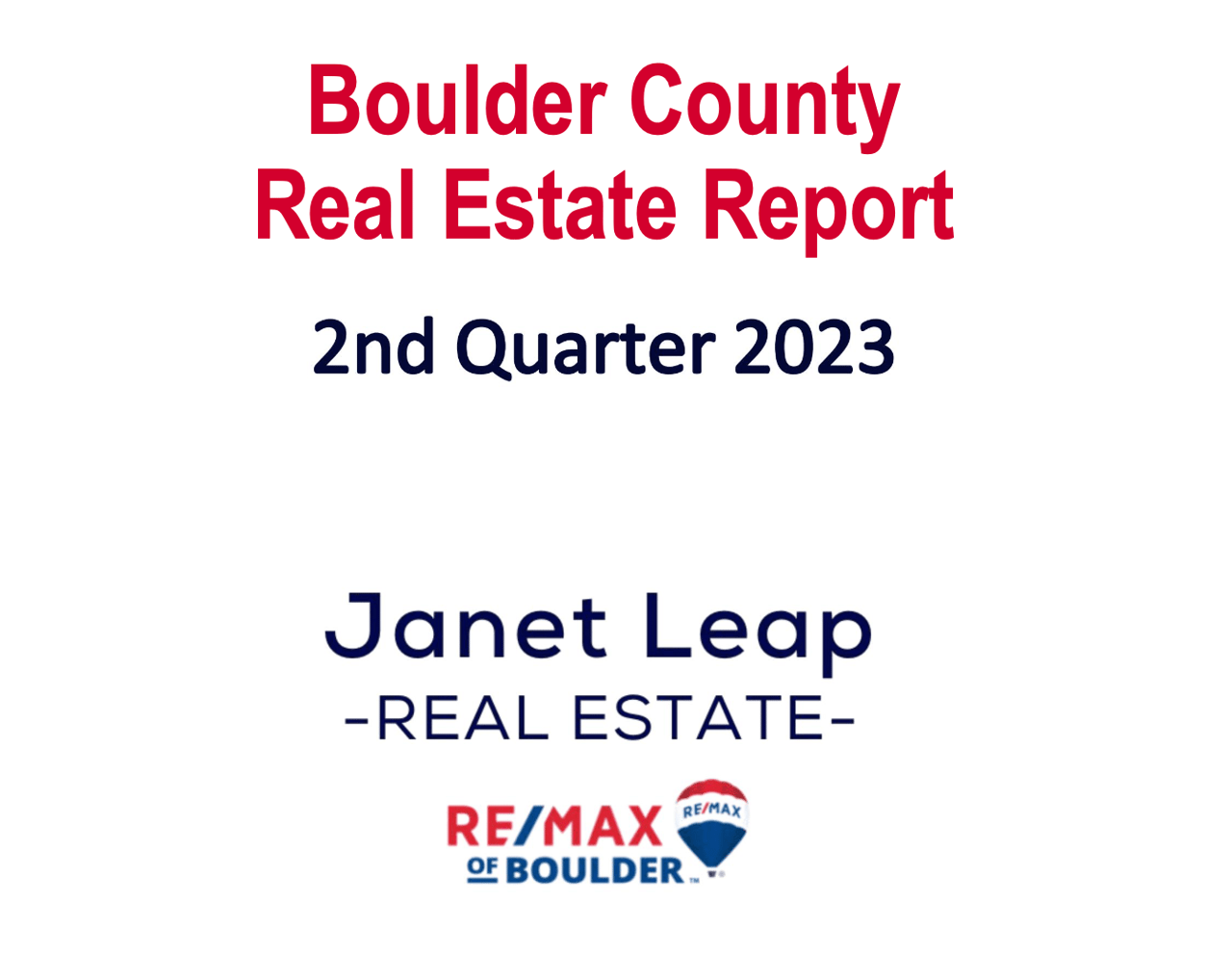 Boulder County Real Estate Report | 2023 Q2
