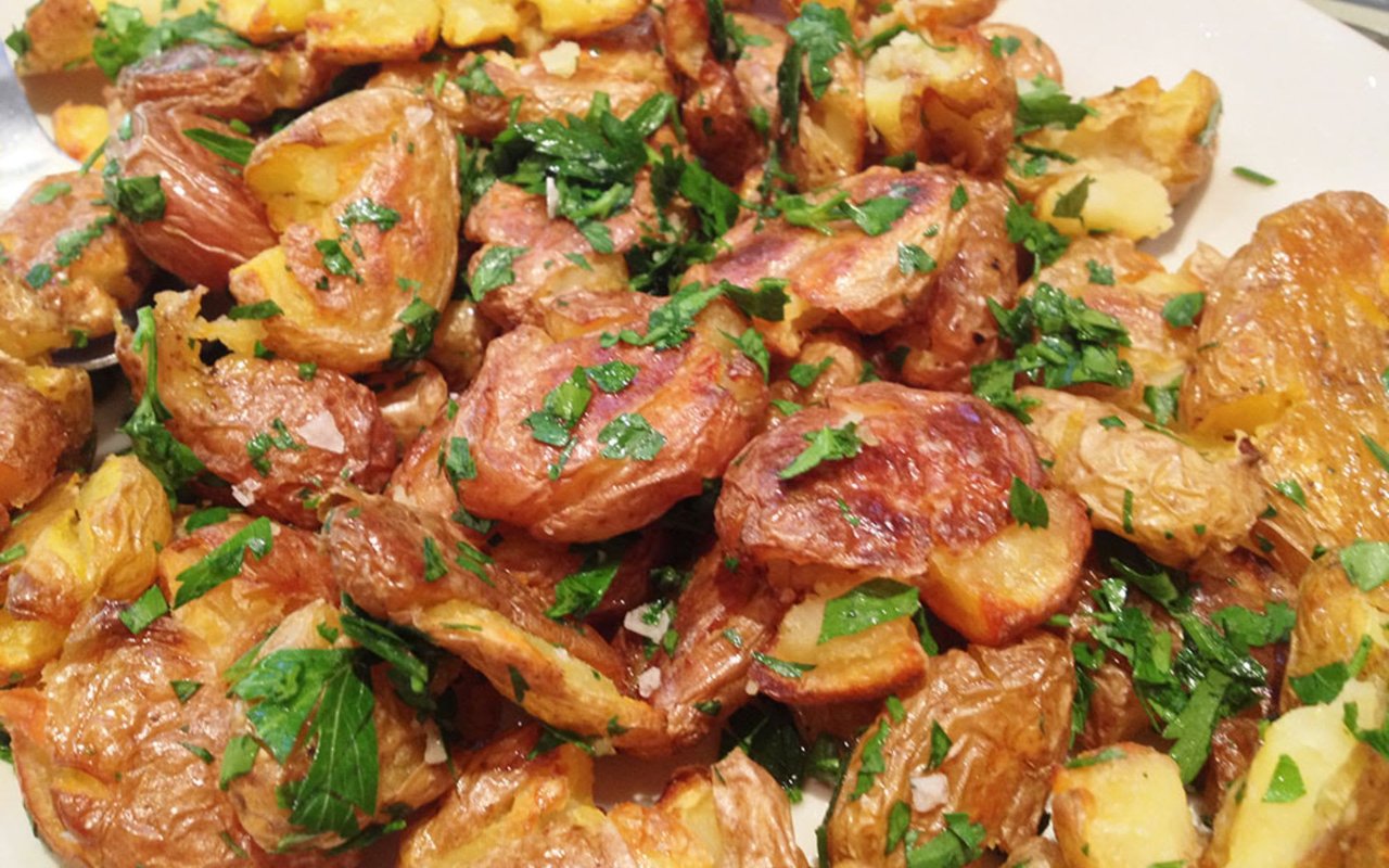 Crispy Salt & Malt Vinegar Roasted Potatoes