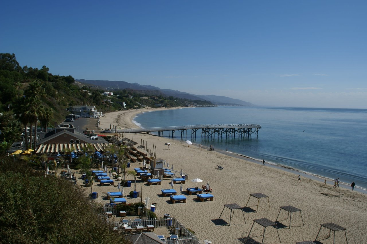 The Paradise Cove Pier located at the Malibu Paradise Cove Mobile Home Park