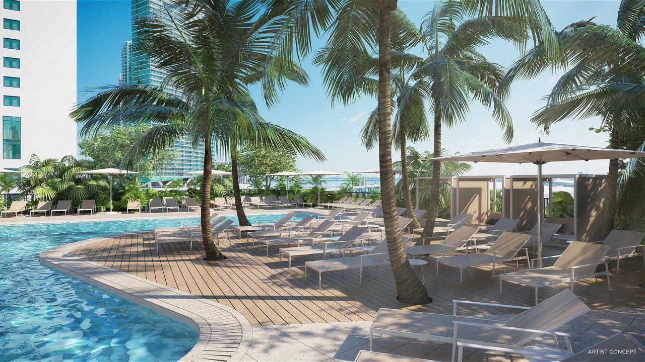 Gale Miami amenities swimming pool with cabanas 