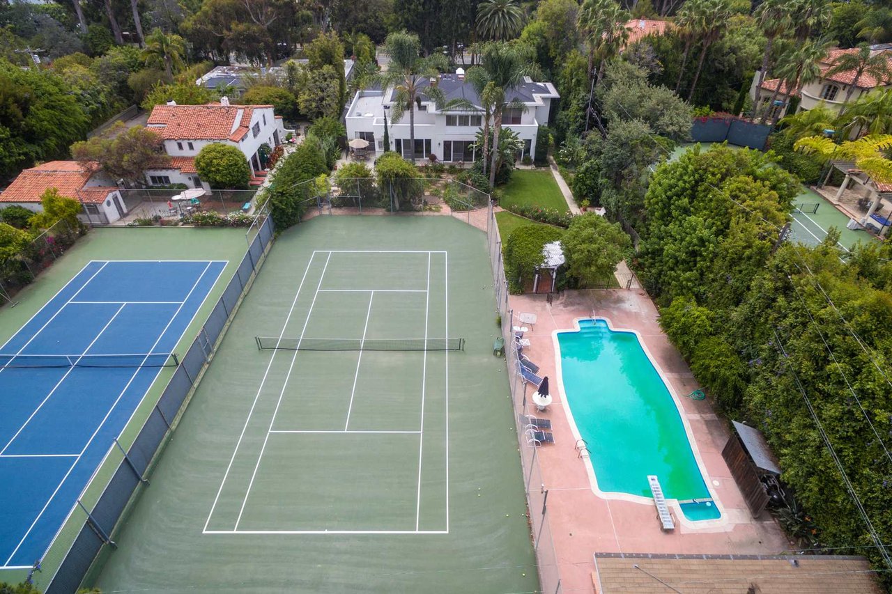 Traditional Tennis Court Estate in the Park