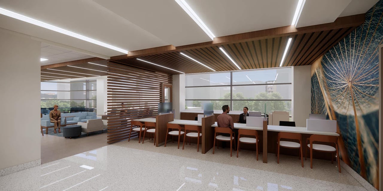 July 2024 - Glass Installation Underway at UM Cancer Center Being Built in Health District
