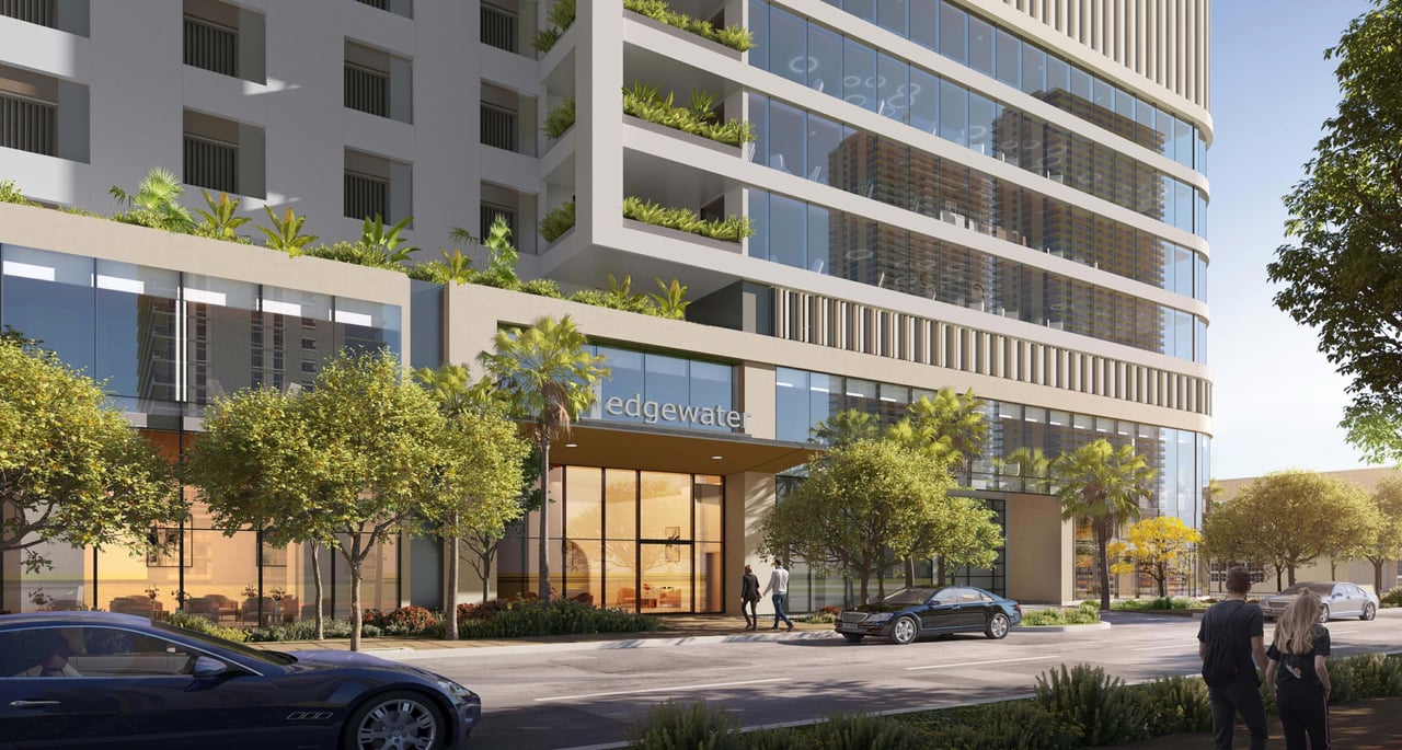 The One Edgewater developer secured utilities and applied for a demolition permit (Nov 2023)