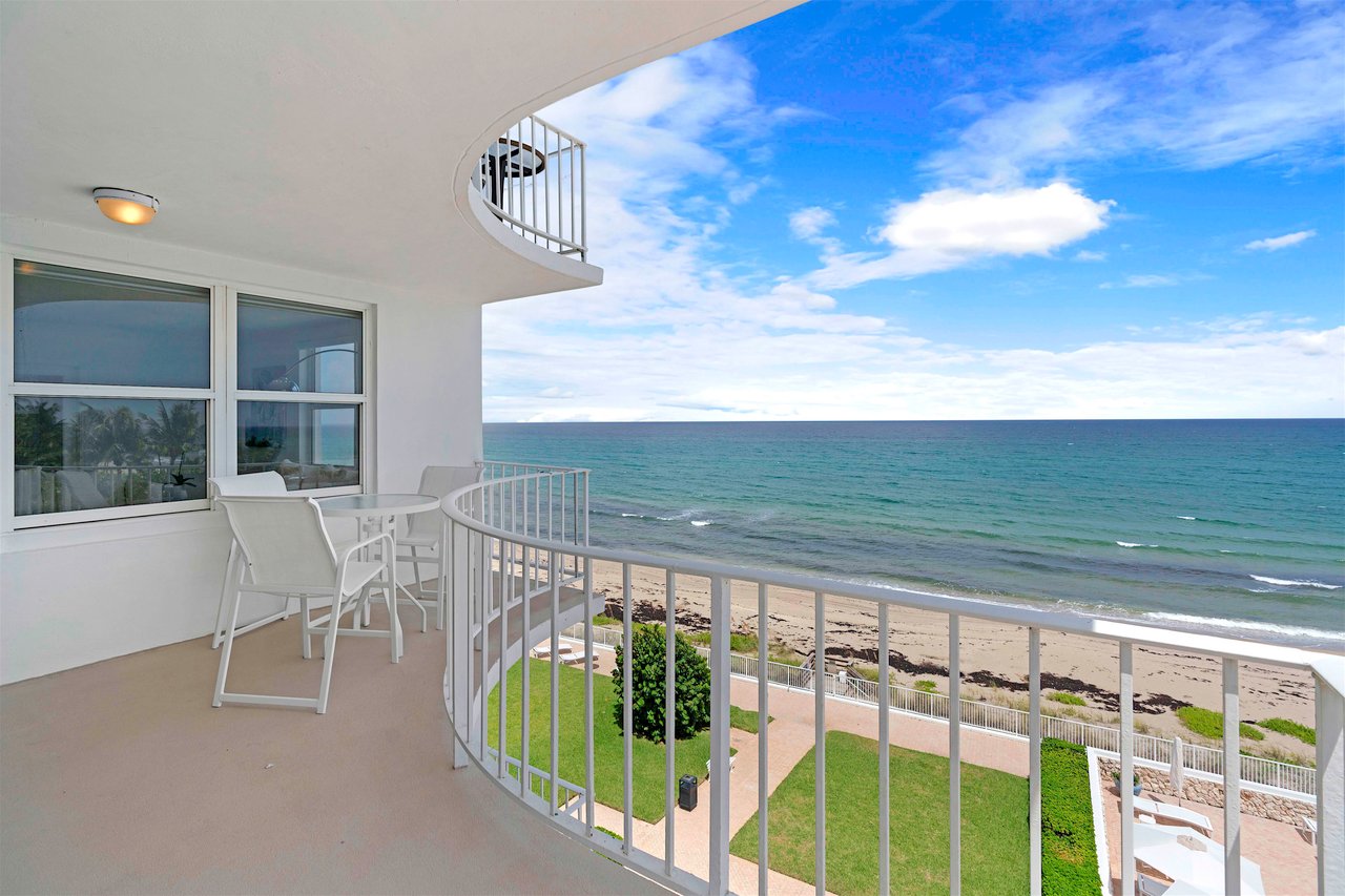 Oceanfront terrace of luxury condominium in Palm Beach