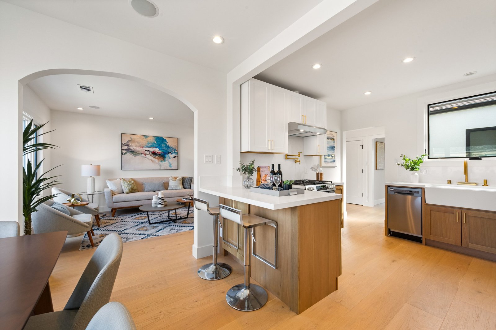 Kitchen open to the dining room at 15 Shields Street, Ingleside Heights