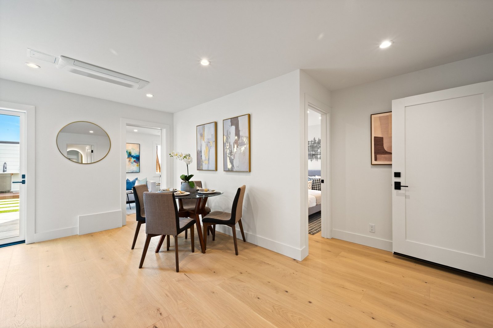 Ground-floor unit dining area with door to the yard at 15 Shields Street
