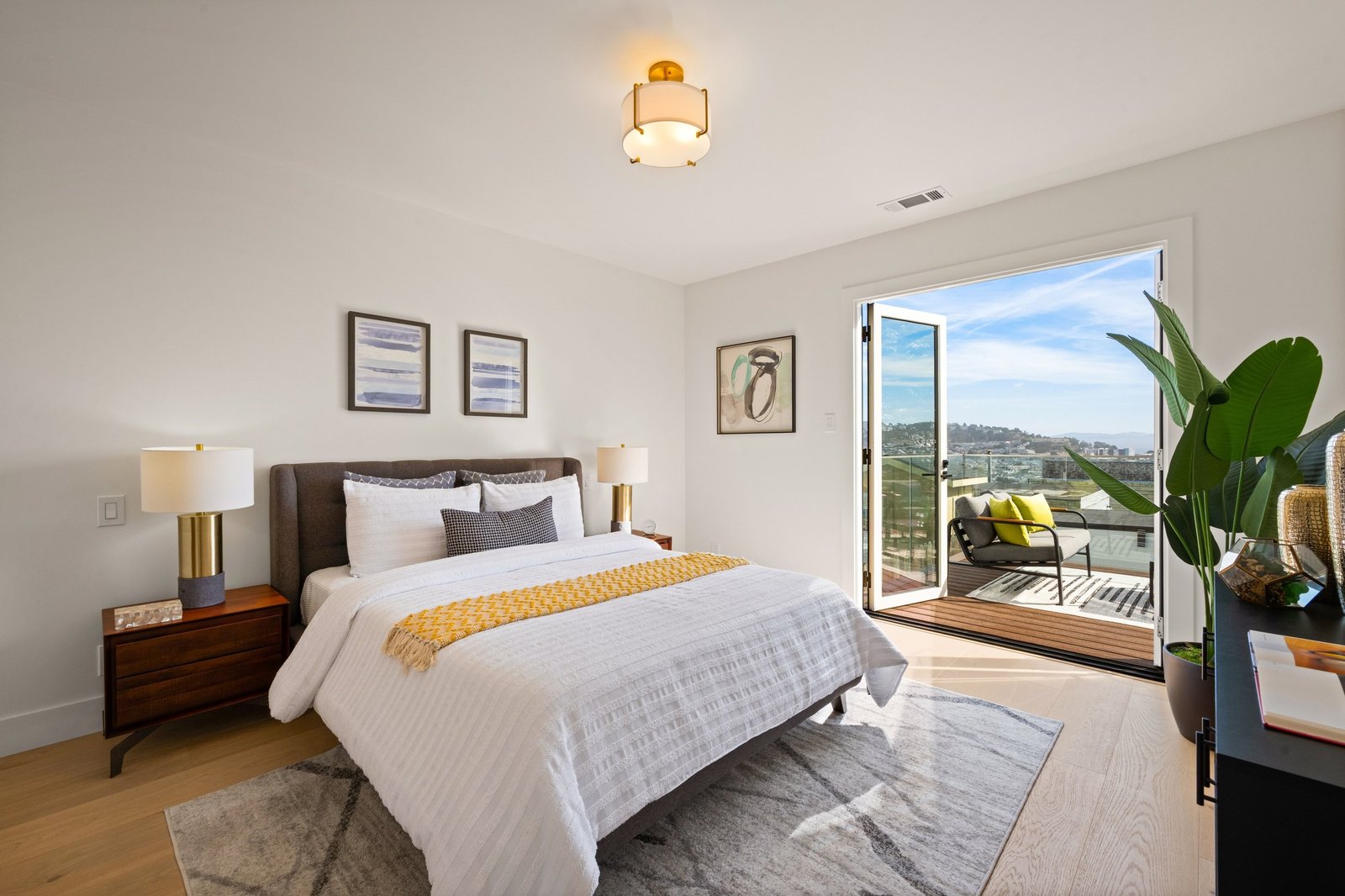 Bedroom with a large window and valley view at 15 Shields Street, Ingleside Heights
