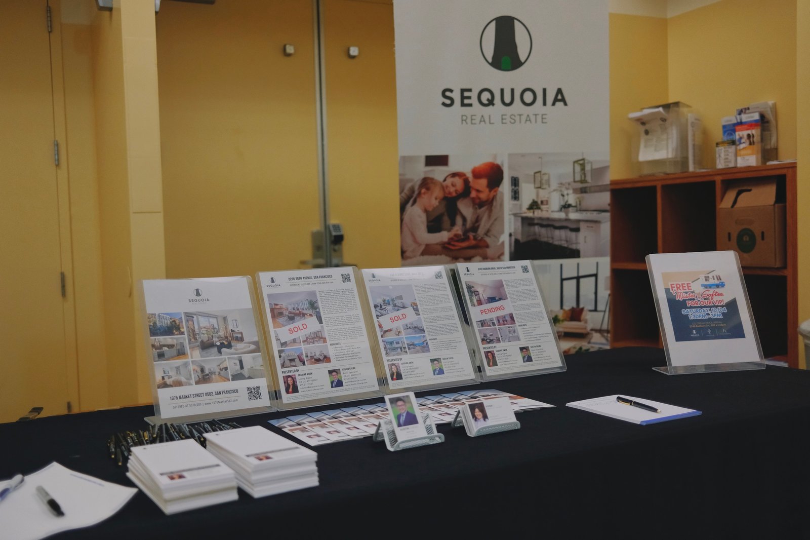 Sequoia Real Estate resource table at the Daly City tax strategy seminar