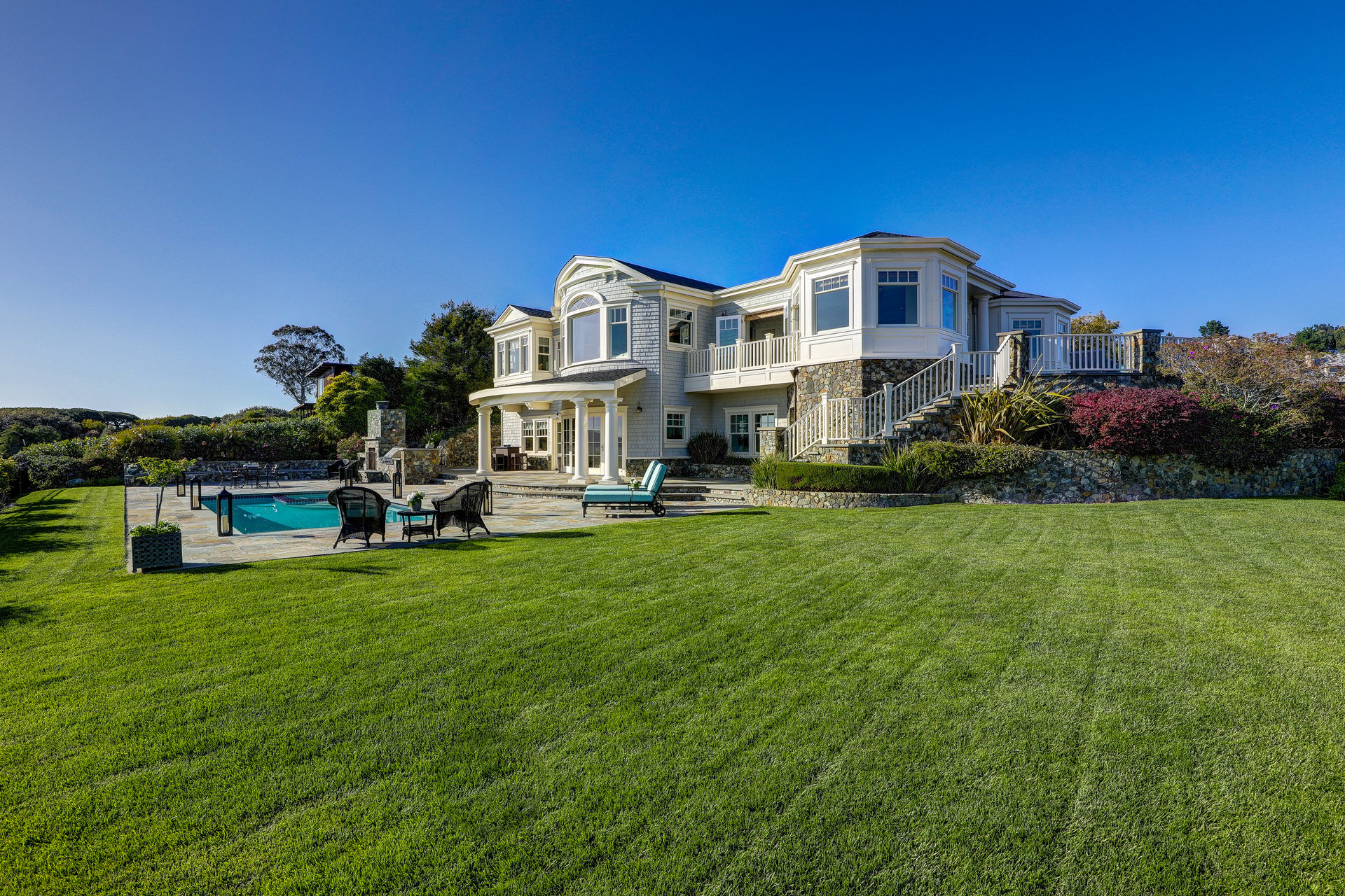 Exceptional East Coast-Inspired Estate with Sweeping Views of San Francisco and the Golden Gate Bridge
