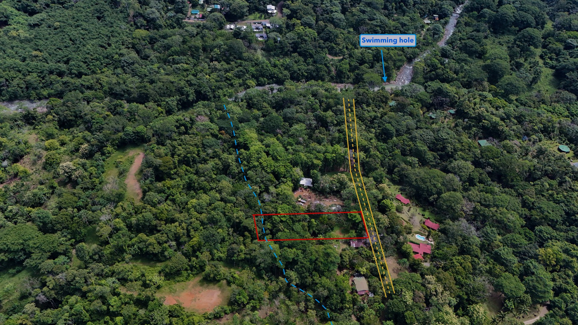 1.2- ACRE Mountain View Property with creek in  La Union Road, Uvita