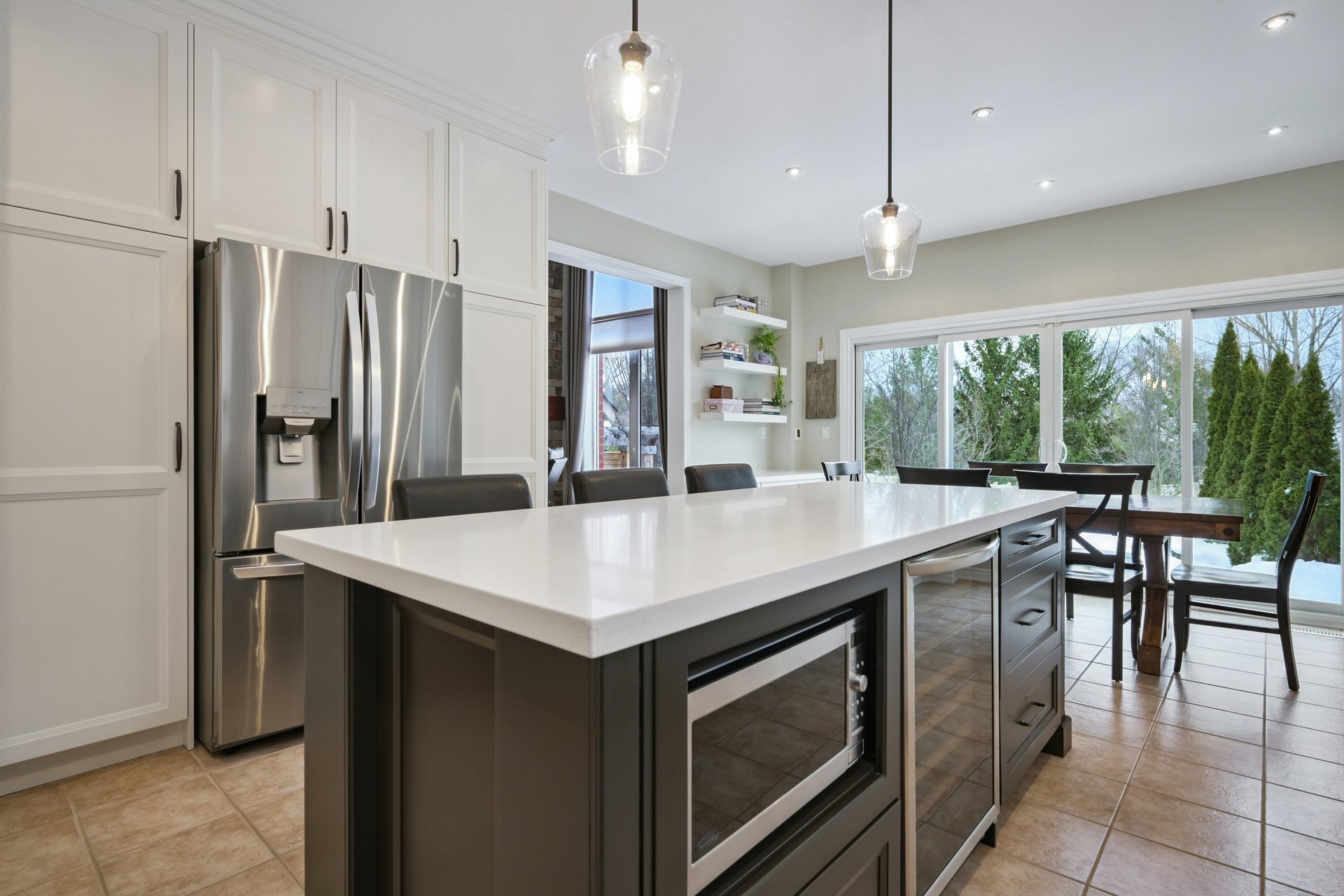 Resort-style yard backing onto lush ravine