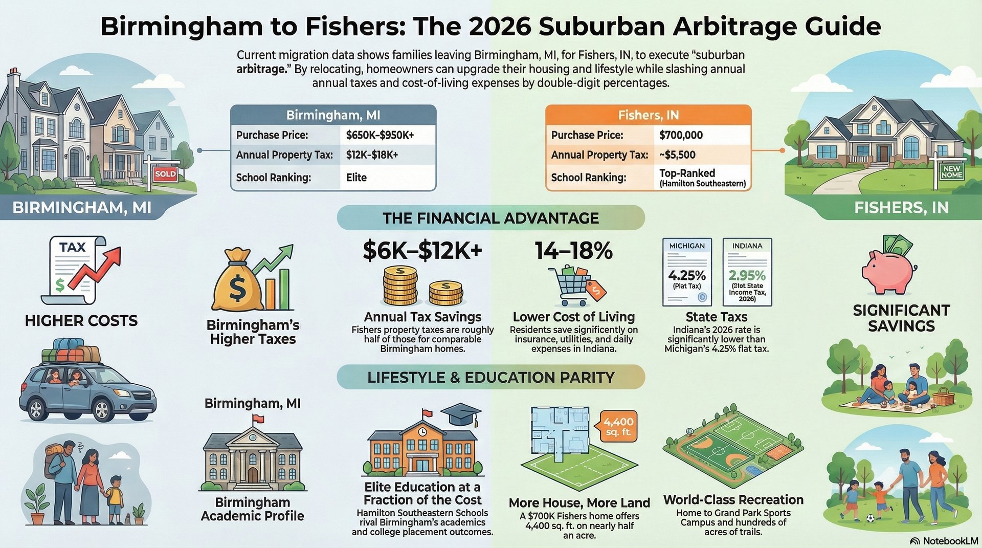 Exclusive off-market 4-bedroom home in Fishers Indiana - 4398 sq ft modern residence with low $5500 taxes and spacious 0.48-acre lot curated for Birmingham families relocating to Hamilton Southeastern Schools