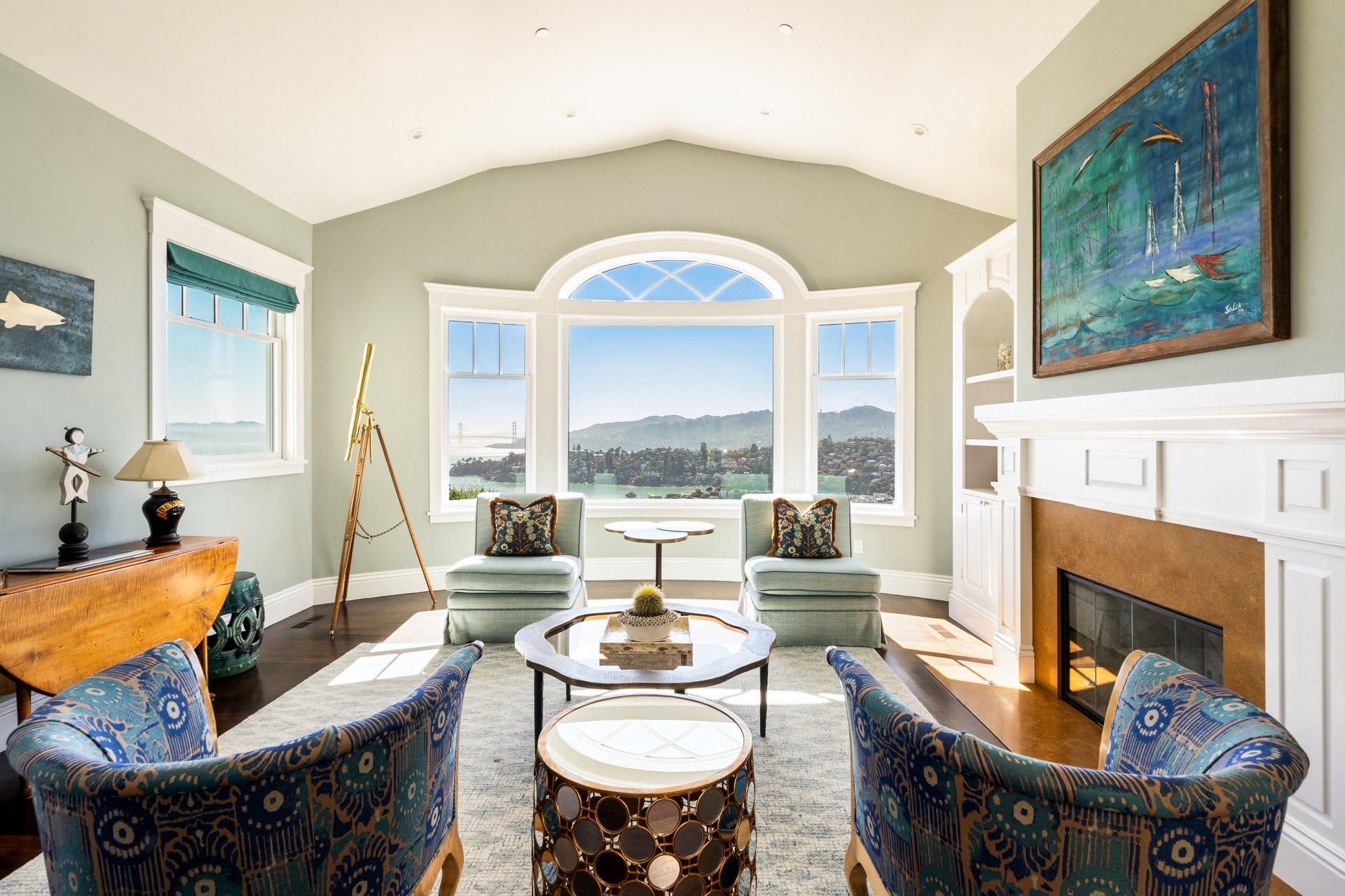 Exceptional East Coast-Inspired Estate with Sweeping Views of San Francisco and the Golden Gate Bridge
