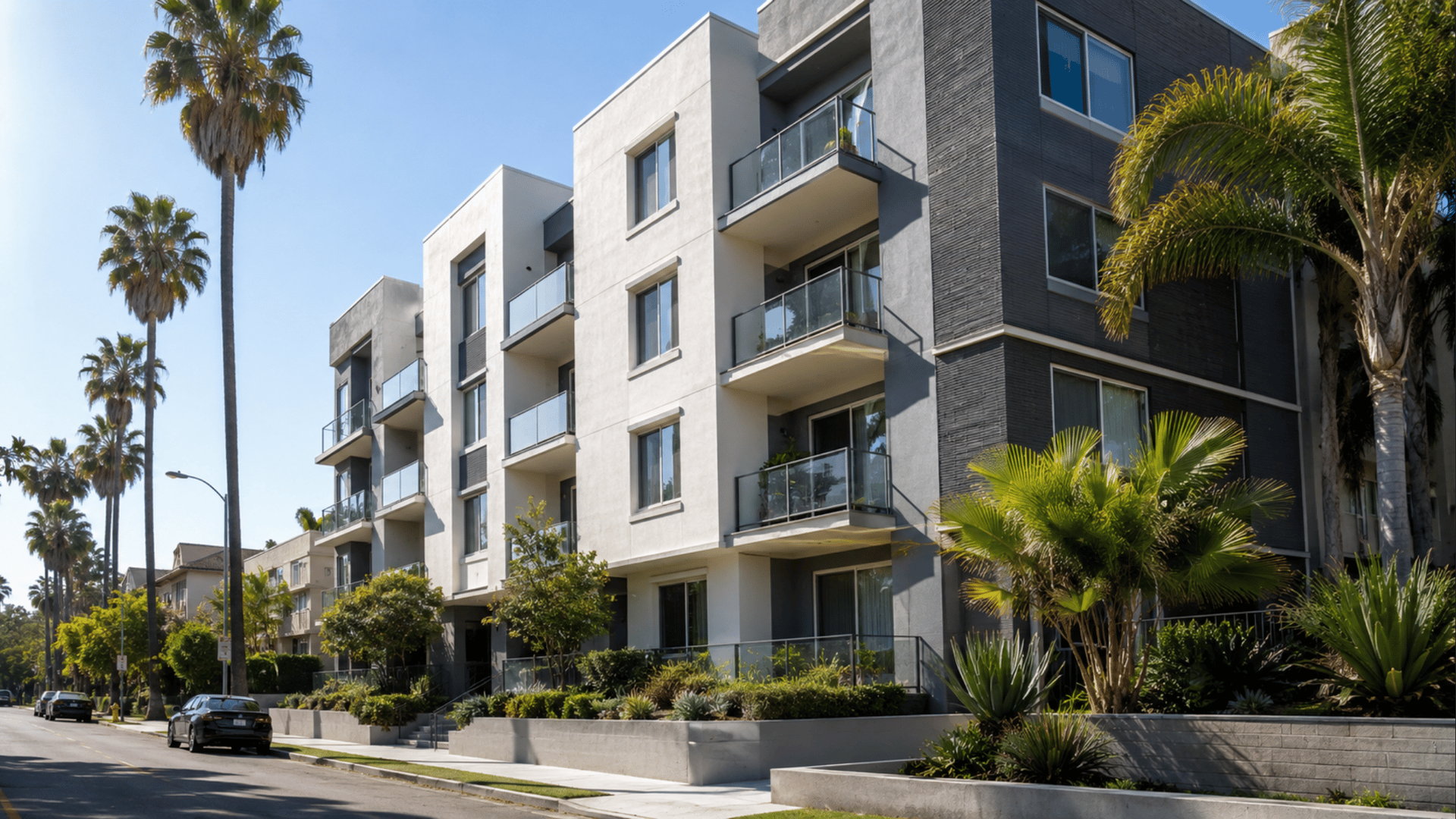 modern-apartment-building-with-clean-lines-large-windows-and-balconies-surrounded-by-lush-palm-trees-and-greenery-under-a-clear-blue-sky