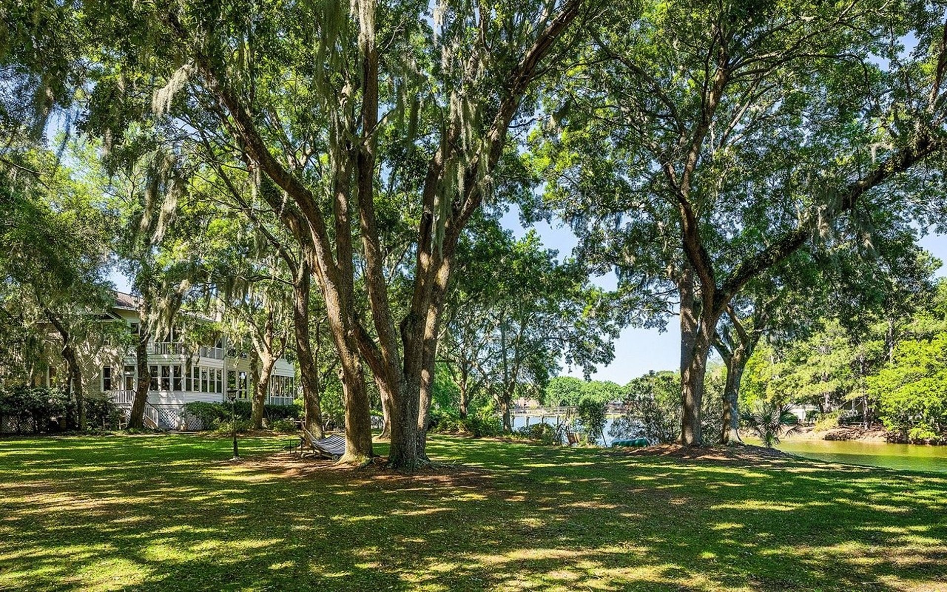 Waterfront Johns Island home beneath mature live oak trees