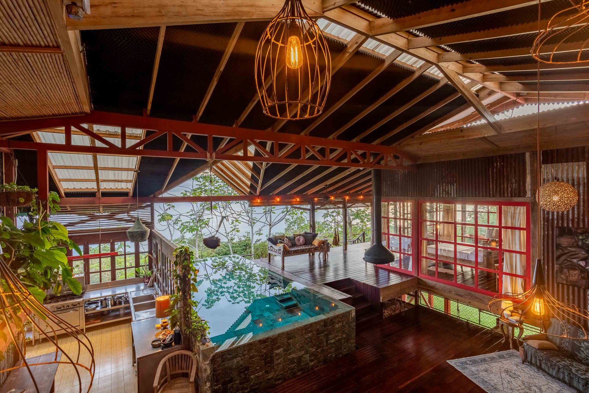 A Handcrafted Residence Immersed in Nature Above the Canopy Ocean View Architectural Home