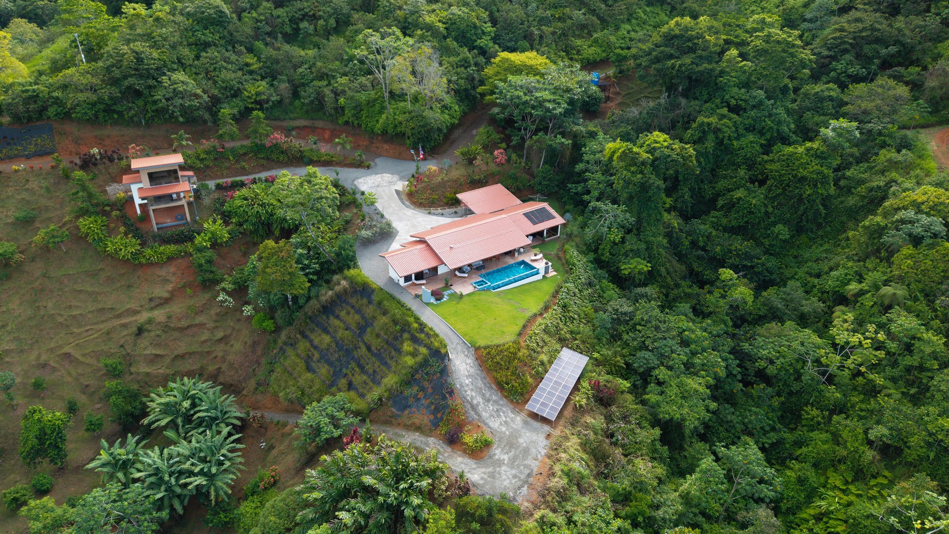“NESTLED IN” LUXURY HOME AND GUEST HOUSE – A MOUNTAIN SANCTUARY – 3.4 ACRES